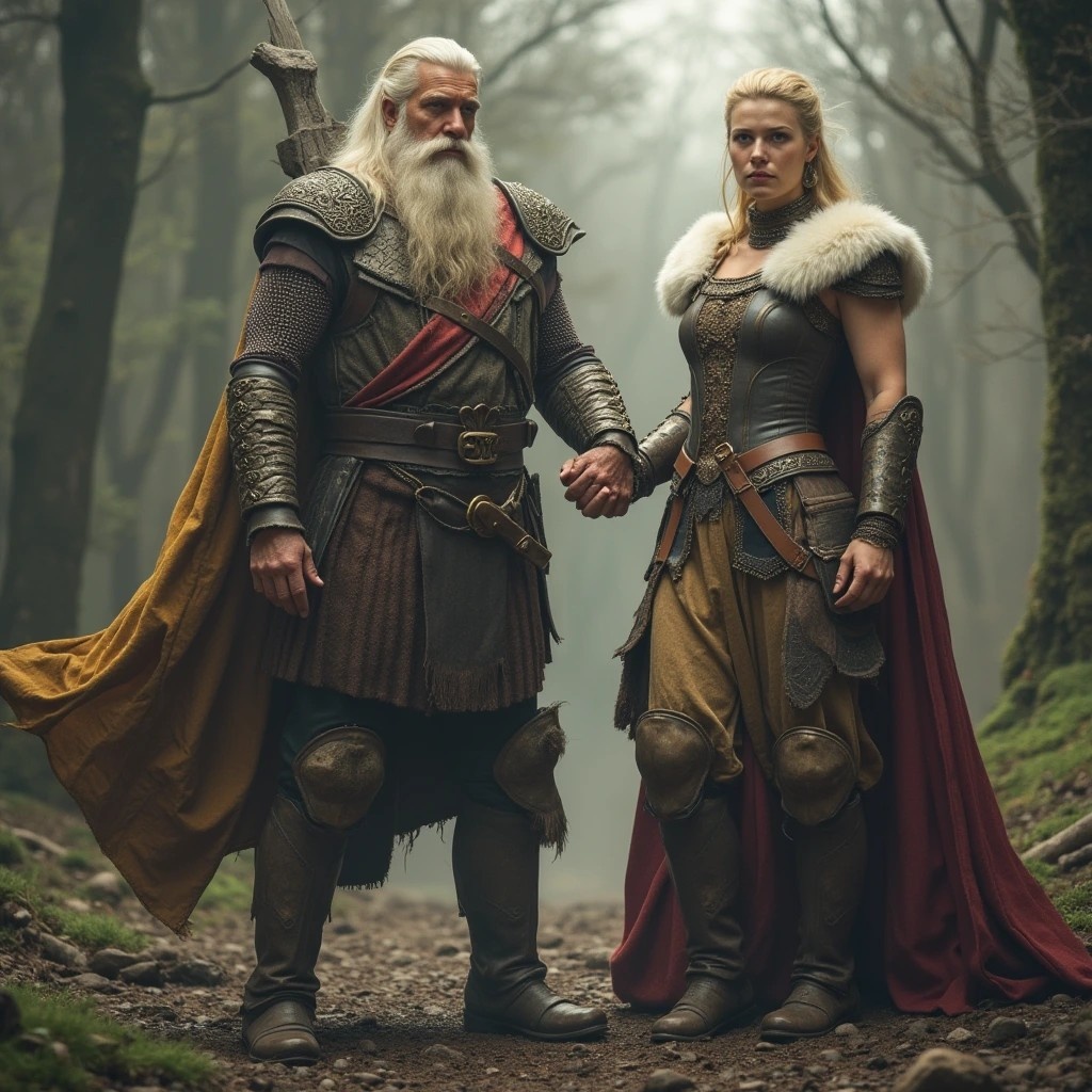 Викинг и воительница. 