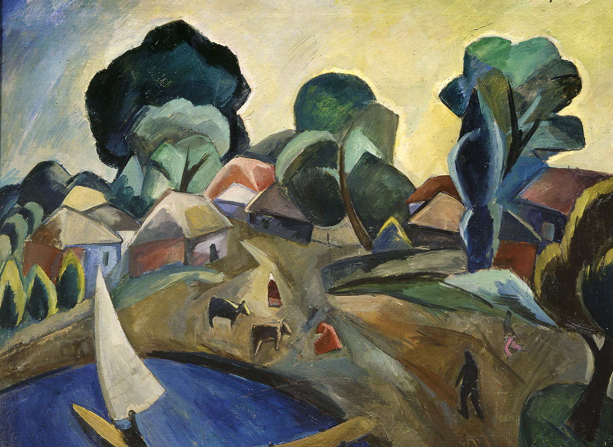 Р.Р. Фальк. Пейзаж с парусником. 1912. Холст, масло. 90х116. © Саратовский государственный художественный музей имени А.Н. Радищева