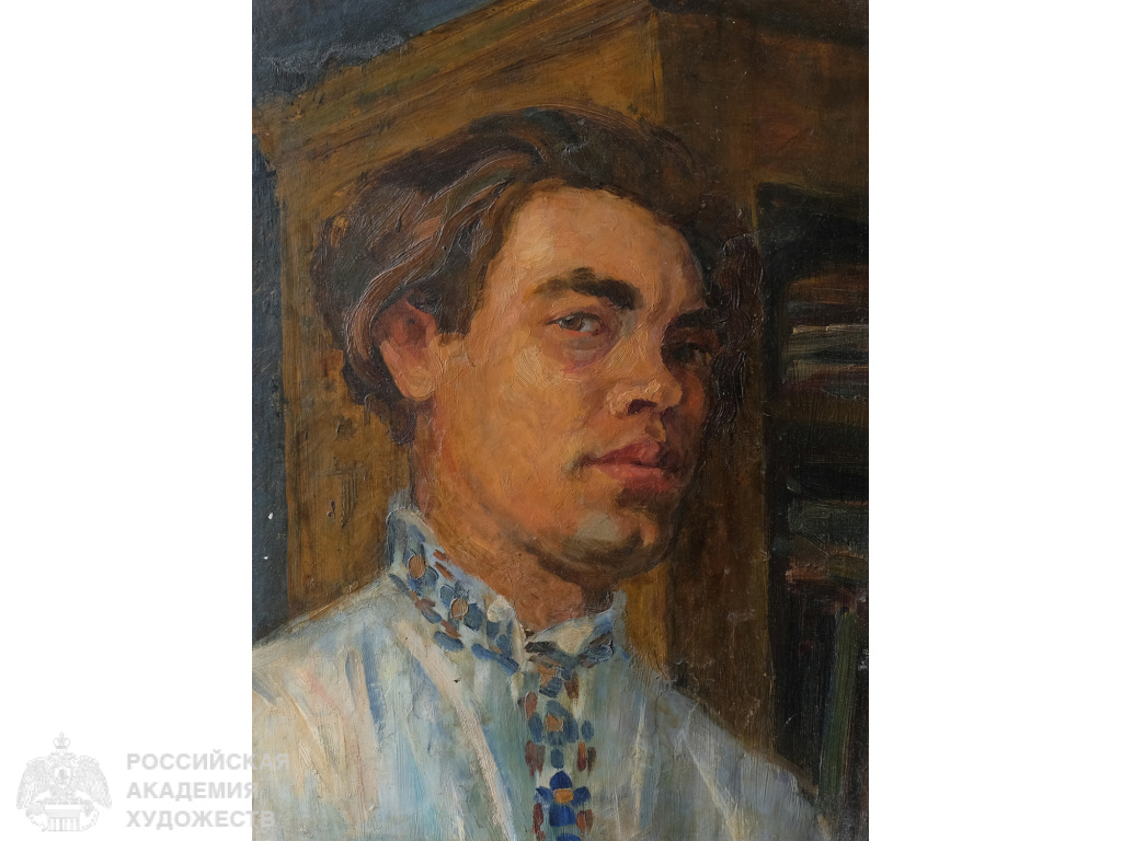 А.Ф. Ведерников (1927-2018).  Автопортрет в 1949 году. Картон, масло. 45х33  Частное собрание.