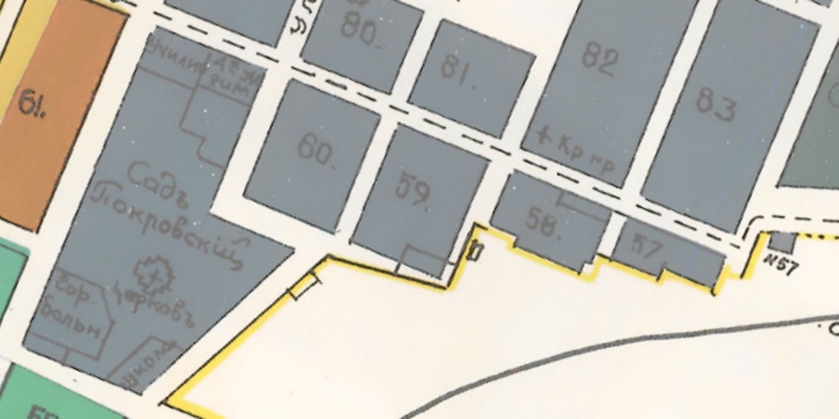 Кварталы на схеме 1910 года