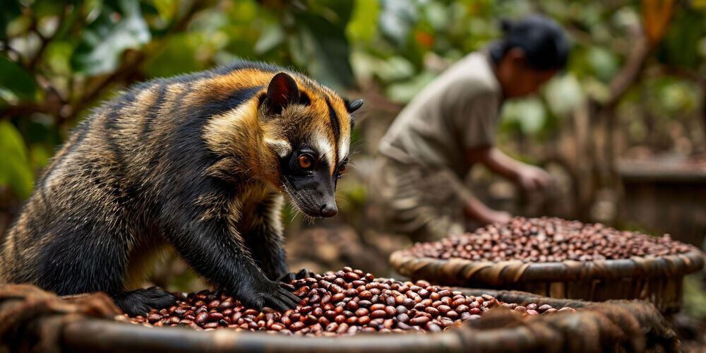    Копи Лювак, самый дорогой кофе в мире, производимый в Индонезии с помощью азиатской пальмовой циветты.