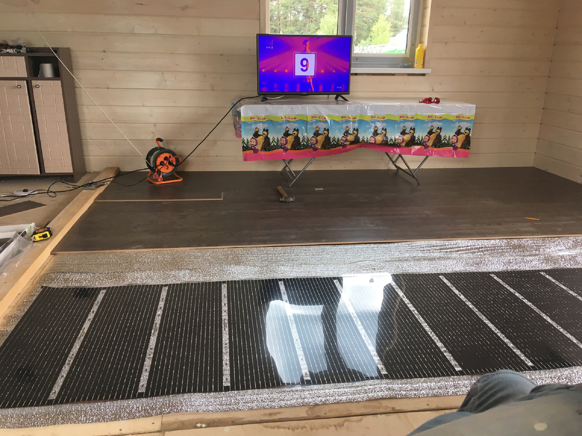 ленточный теплый пол под ламинат 