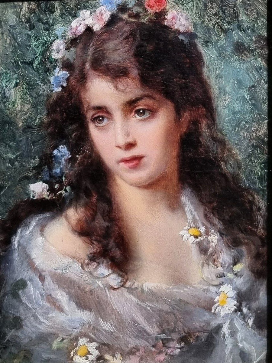 Константин Маковский: "Девушка в костюме Флоры" , 1870  Красноярский художественный музей 