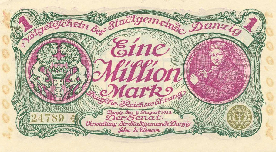 Данциг. 1 000 000 марок 1923 (аверс)