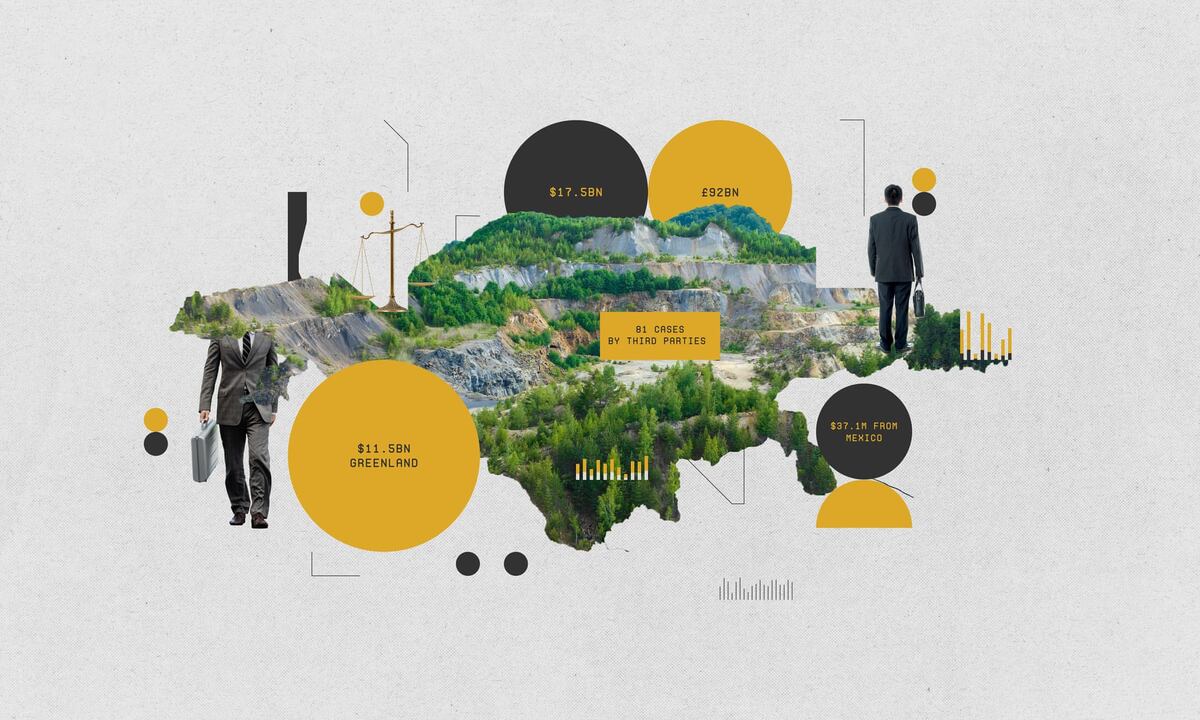Урегулирование споров между инвесторами и государством (ISDS) - это область международного права, которая позволяет корпорациям подавать в суд на страны за действия, наносящие ущерб их прибыли. Иллюстрация: Израэль Варгас.