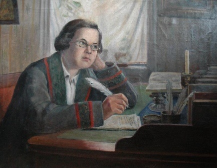 Тобольский художник П.П.Чукомин  "Ершов пишет сказку "Конек-горбунок"