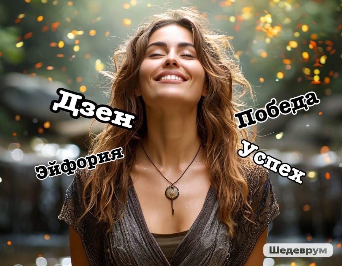 Женщина в Эйфории успеха и Победы в конкурсе на Дзен.