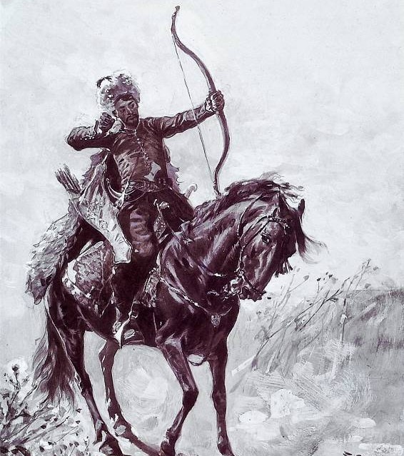 Татарский лучник. Гравюра второй половины XIX века.