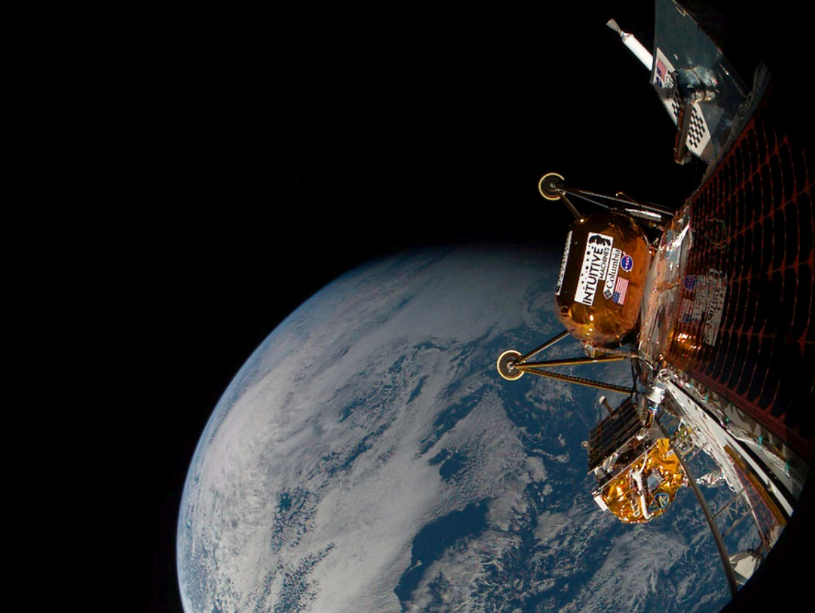 АМС миссии "IM-2" после момента разделения со 2 ступенью РН, изображение из открытых источников