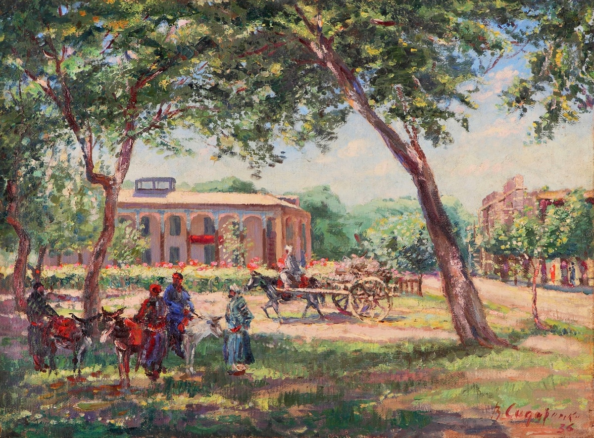 Художник Сидоренко Вячеслав Леонидович. Красная чайхана в колхозе имени Коминтерна 1936 г