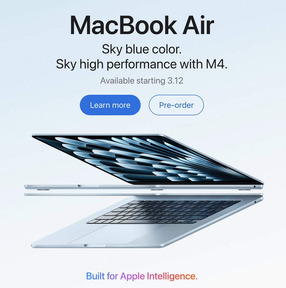 MacBook Air на процессоре М4 - фото с официального сайта Apple.