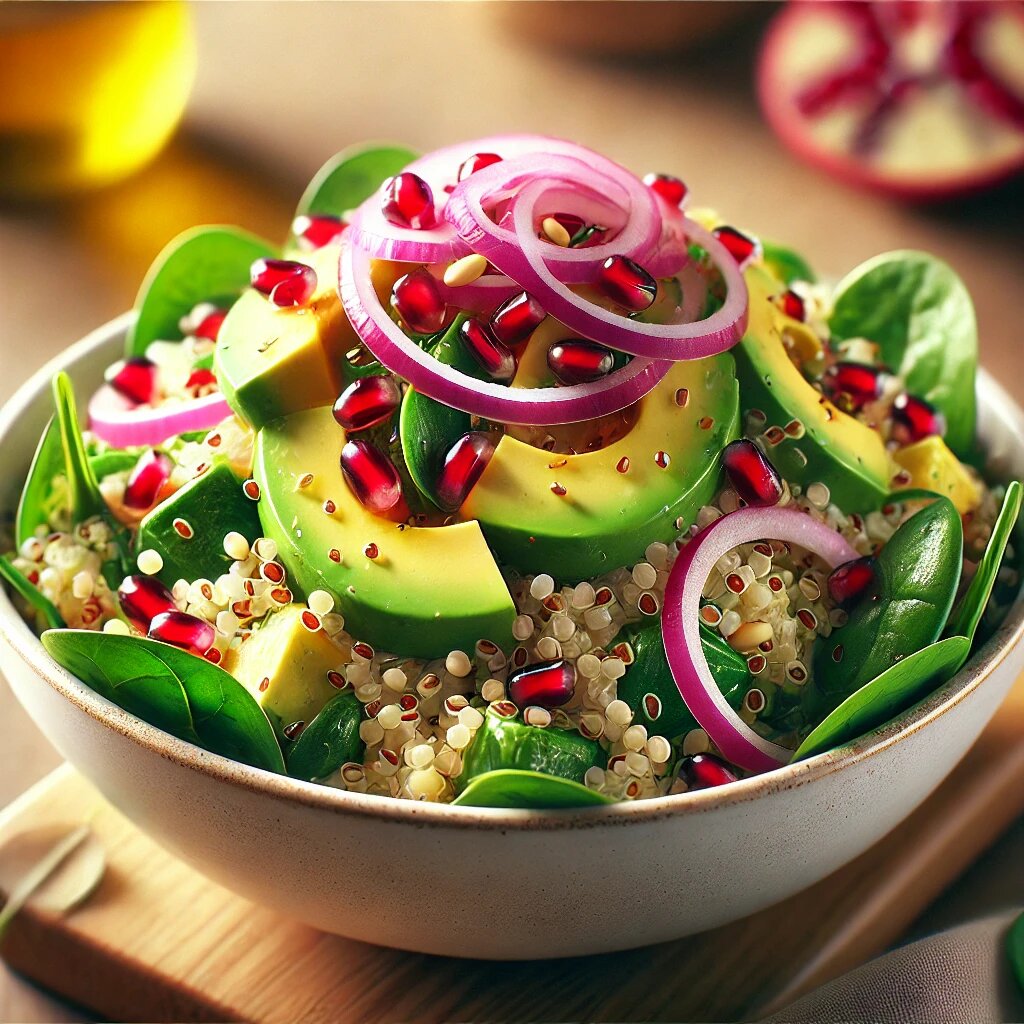 🌿 Лёгкий салат с киноа, авокадо и гранатом – заряд здоровья и энергии! 🥑🍚