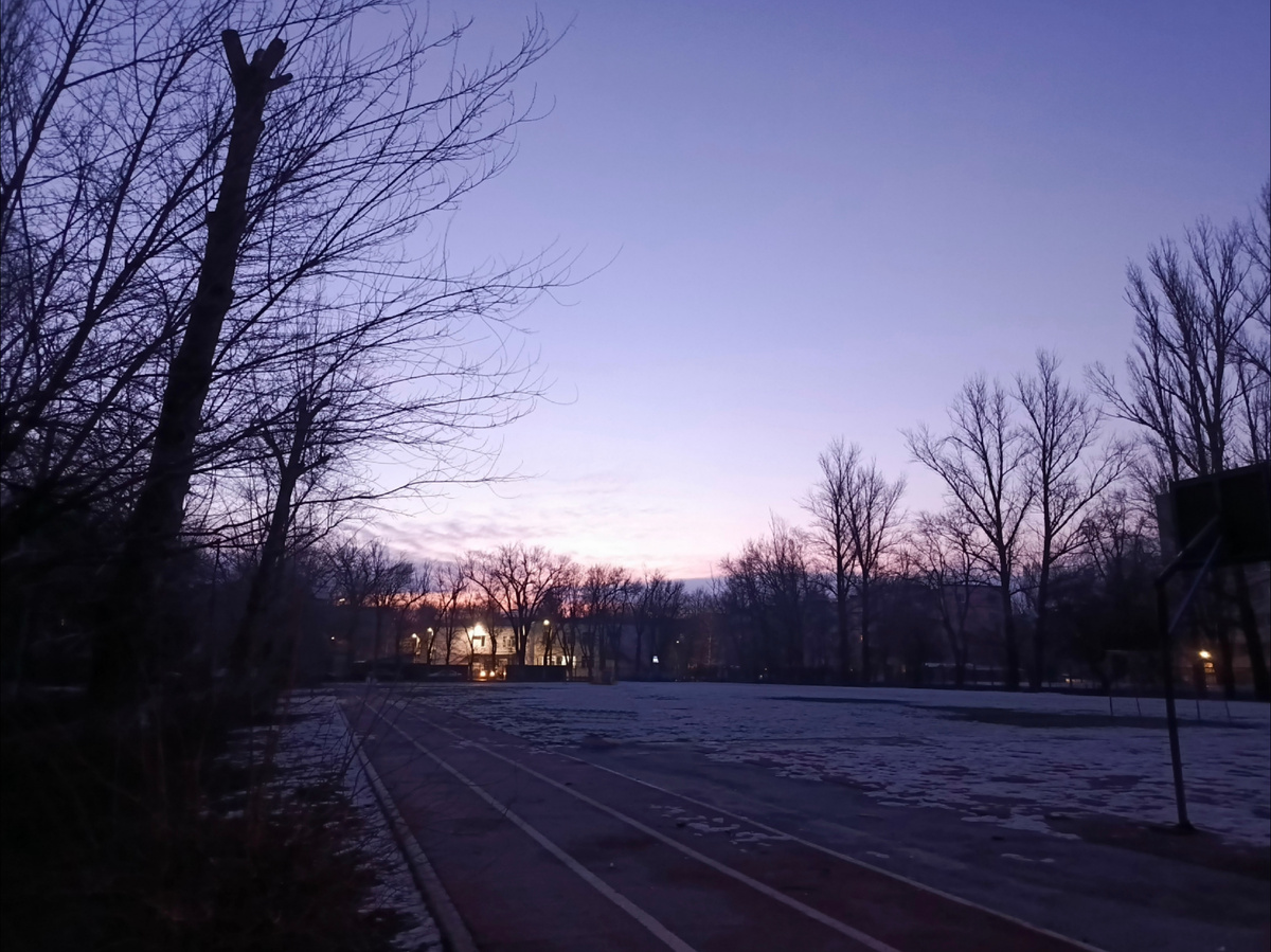 Утро на стадионе