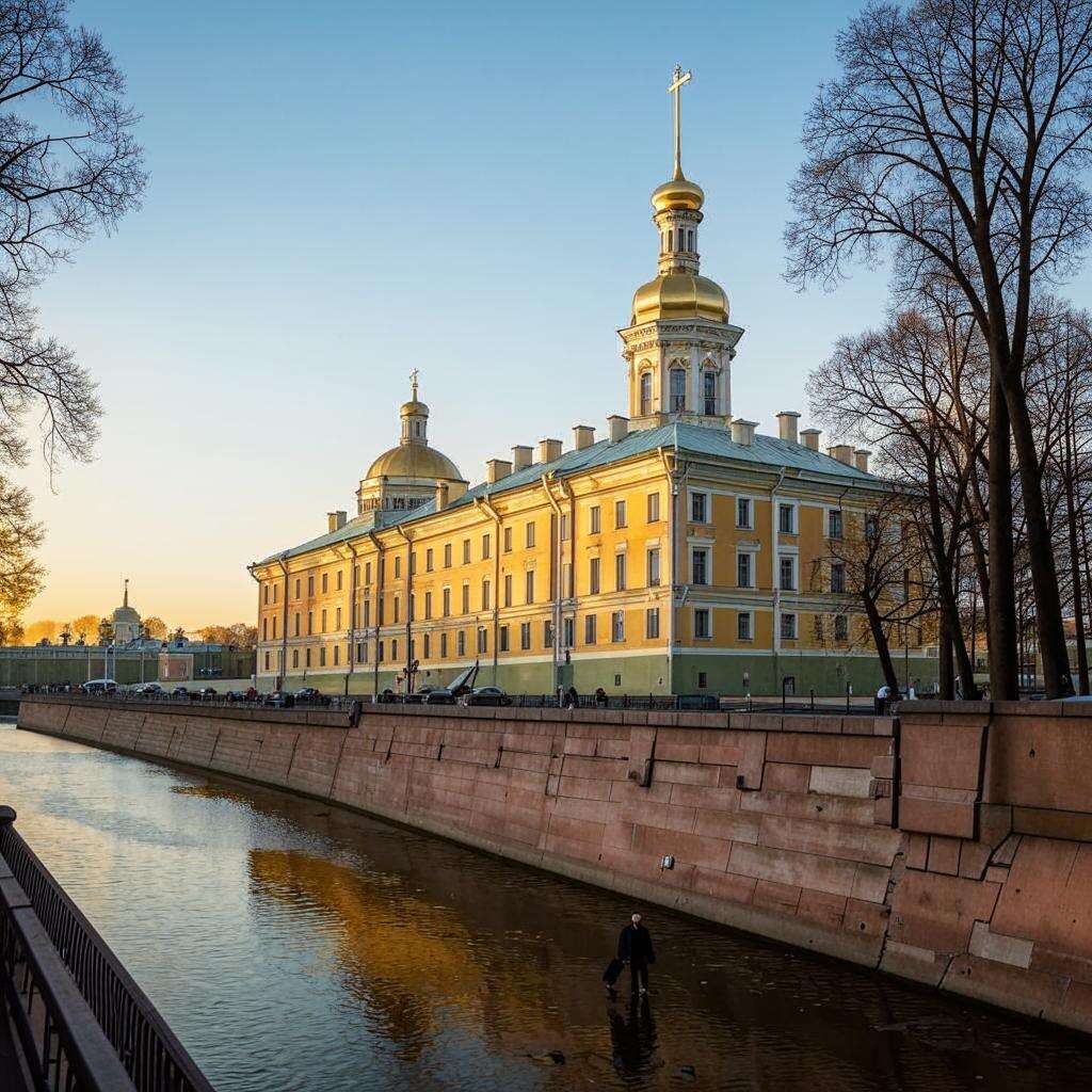 Генерация картинки по запросу "Петропавловская крепость". Как вам петербуржец, идущий по воде?))) спасибо, ИИ, посмеялась.