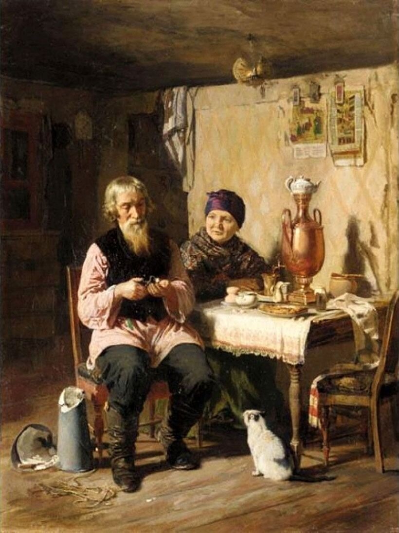 Алексей Иванович Корзухин, «За самоваром», 1874 год