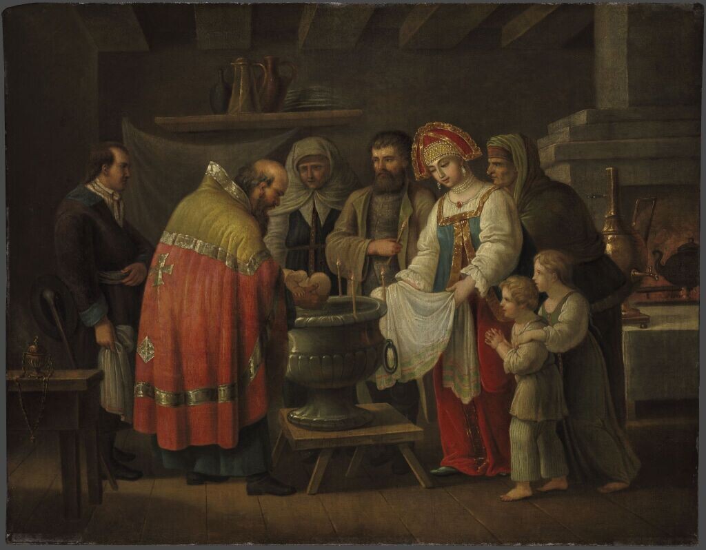 Иван Филиппович Тупылев, «Крестины», 1800 год. Из собрания Государственной Третьяковской галереи