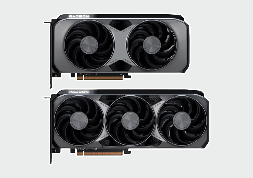 RX 9070 (сверху) и RX 9070 XT. Источник: AMD