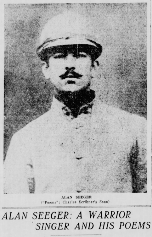 Фото Алана Сигера из газеты New York Tribune от 16.12.1916