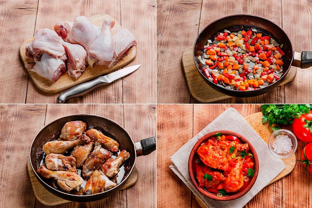 Самое главное — разделать курицу. Затем остается лишь все смешать и протушить. Источник: Shutterstock📷
