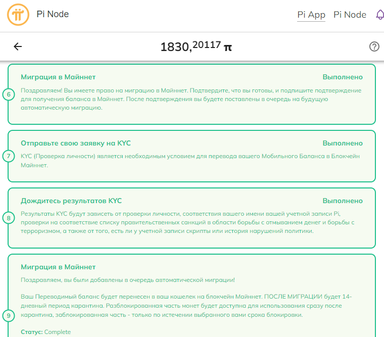 Мой чек-лист о прохождении KYC и миграции монет.