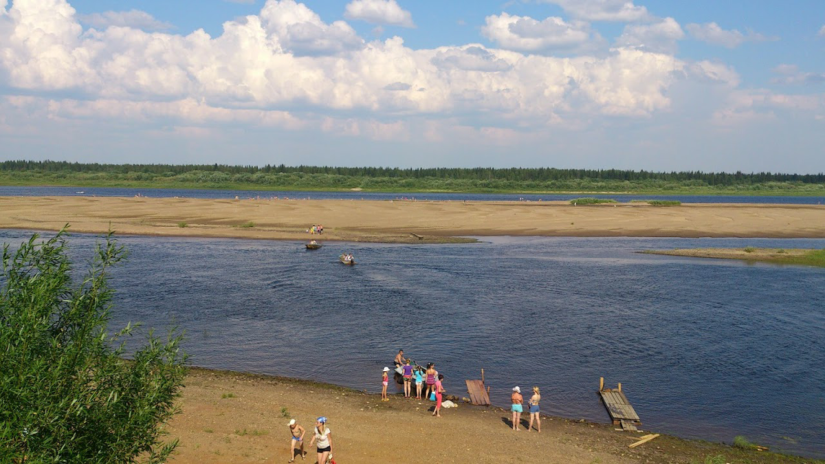 Место слияния Мылвы и Печоры. Google.Earth