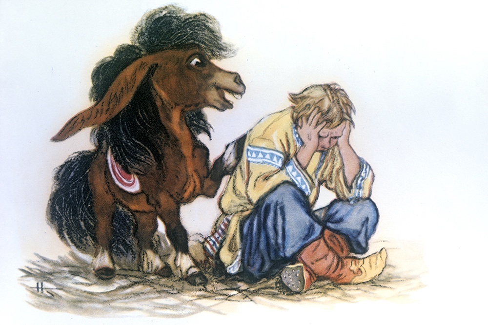    Иллюстрация к сказке в стихах Петра Ершова "Конек-Горбунок". Художник Николай Михайлович Кочергин (1897 г. р.). Репродукция. / Фото: В. Шияновский/ РИА Новости