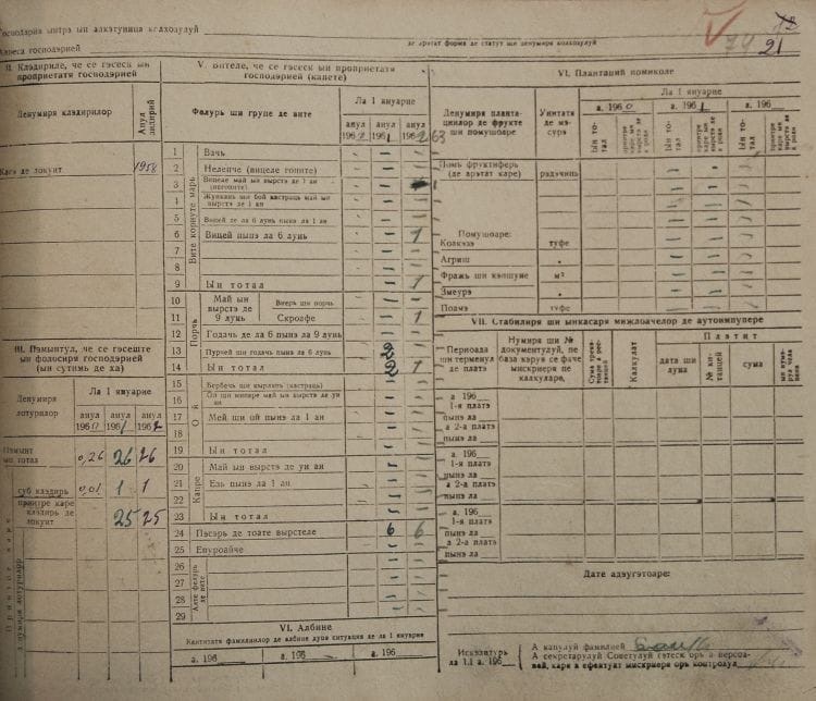 Похозяйственная книга № 1 Братушанского сельсовета, с. Шофрынканы на 1960-1961-1962 гг. Единецкий районный государственный архив.