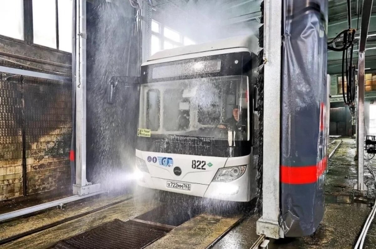    Автобусы Самары будут мыться на портальных автомойках