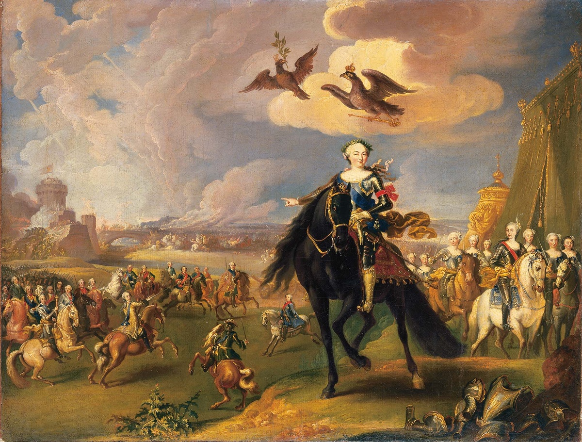 Георг Каспар Преннер. «Конный портрет Елизаветы Петровны со свитой», 1744–1755 годы, Русский музей, Санкт-Петербург © Public domain