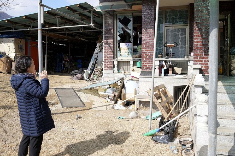 Последствия падения бомб на Пхочхон 