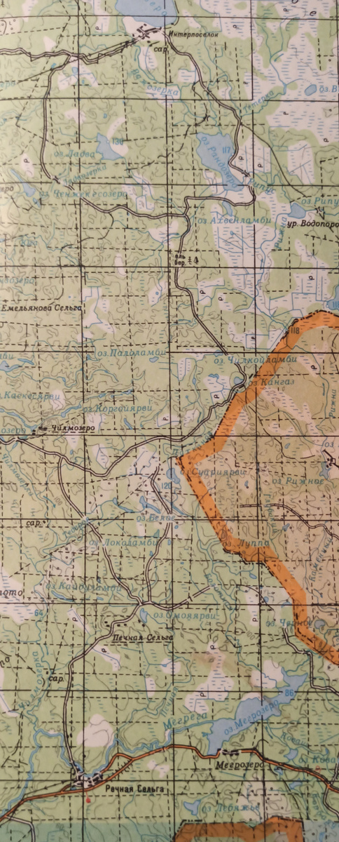 Внизу Речная Сельга - вверху Интерпосёлок