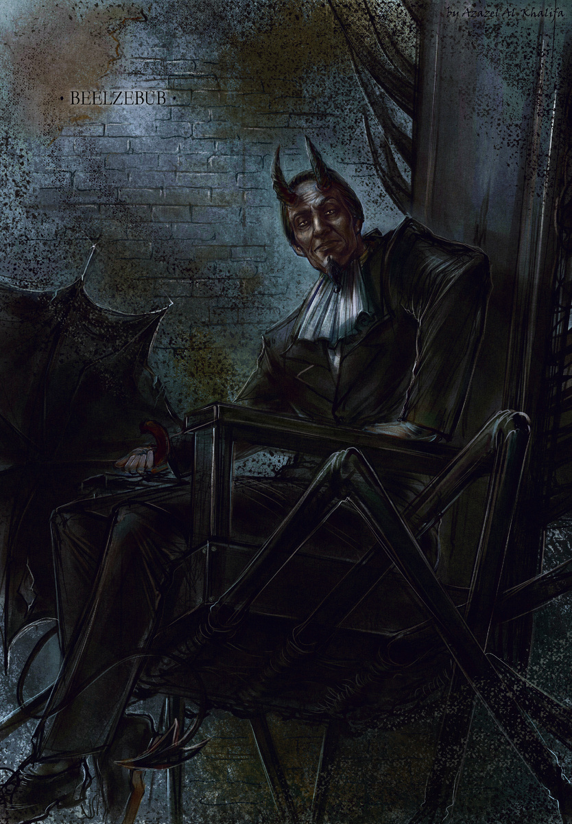 Настоящий архидемон Вельзевул. Художник - я. Цветная графика, акварельная техника. Работа 2024 г.