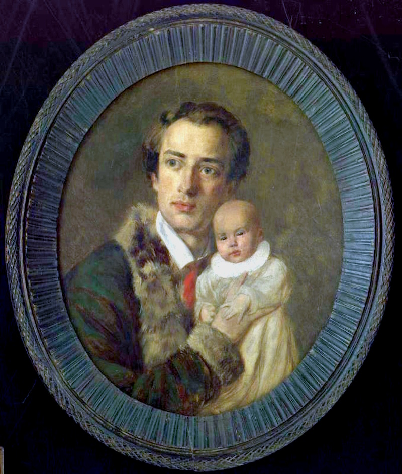 Александр Витберг «Александр Иванович Герцен с сыном Александром» / Музей истории российской литературы имени В.И. Даля