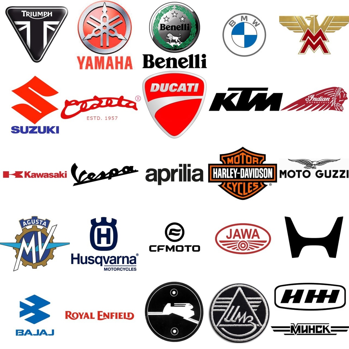 Логотипы мотоциклетных брендов.