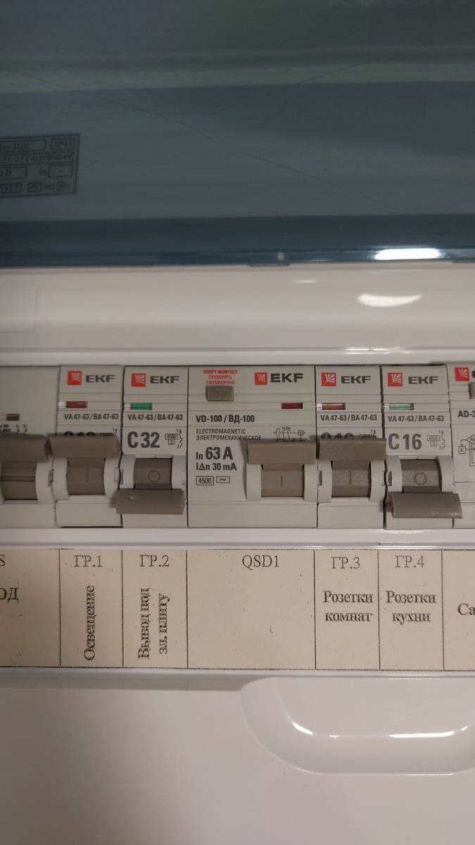 Номиналы автоматов для розеток кухни и эл.плиты