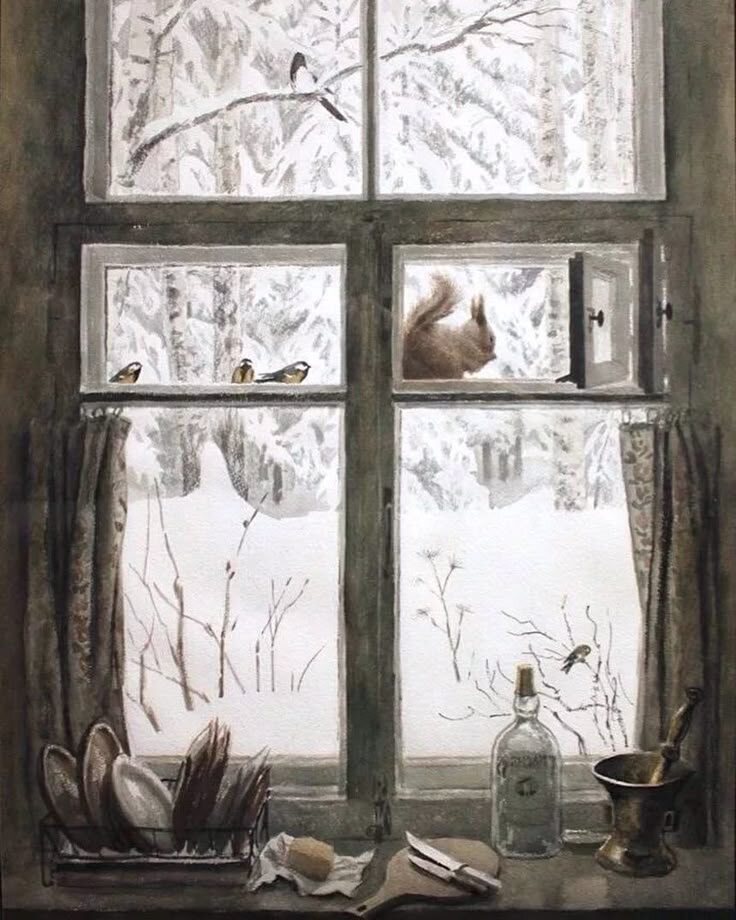 Орест Верейский. У окна. 1991. Изображение из открытых источников.