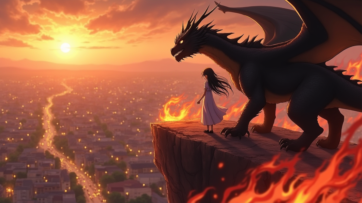 Рядом приземлился Раэгон — мощный дракон, покрытый черной чешуей