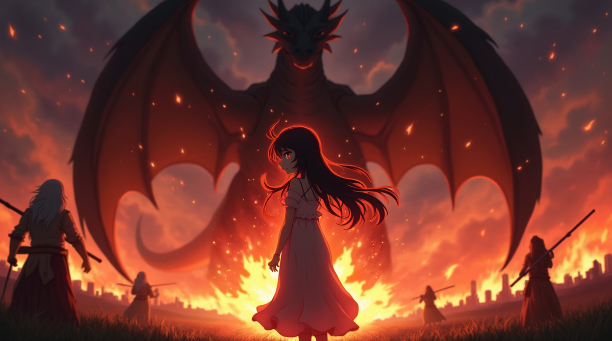 Охотники двинулись вперёд, но Рэн вскинула руку — и вокруг неё взвилось огненное кольцо