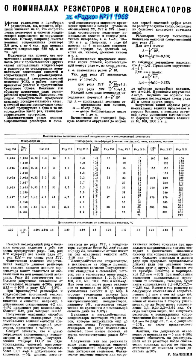 Скрин статьи ж. «Радио» N11, 1968
