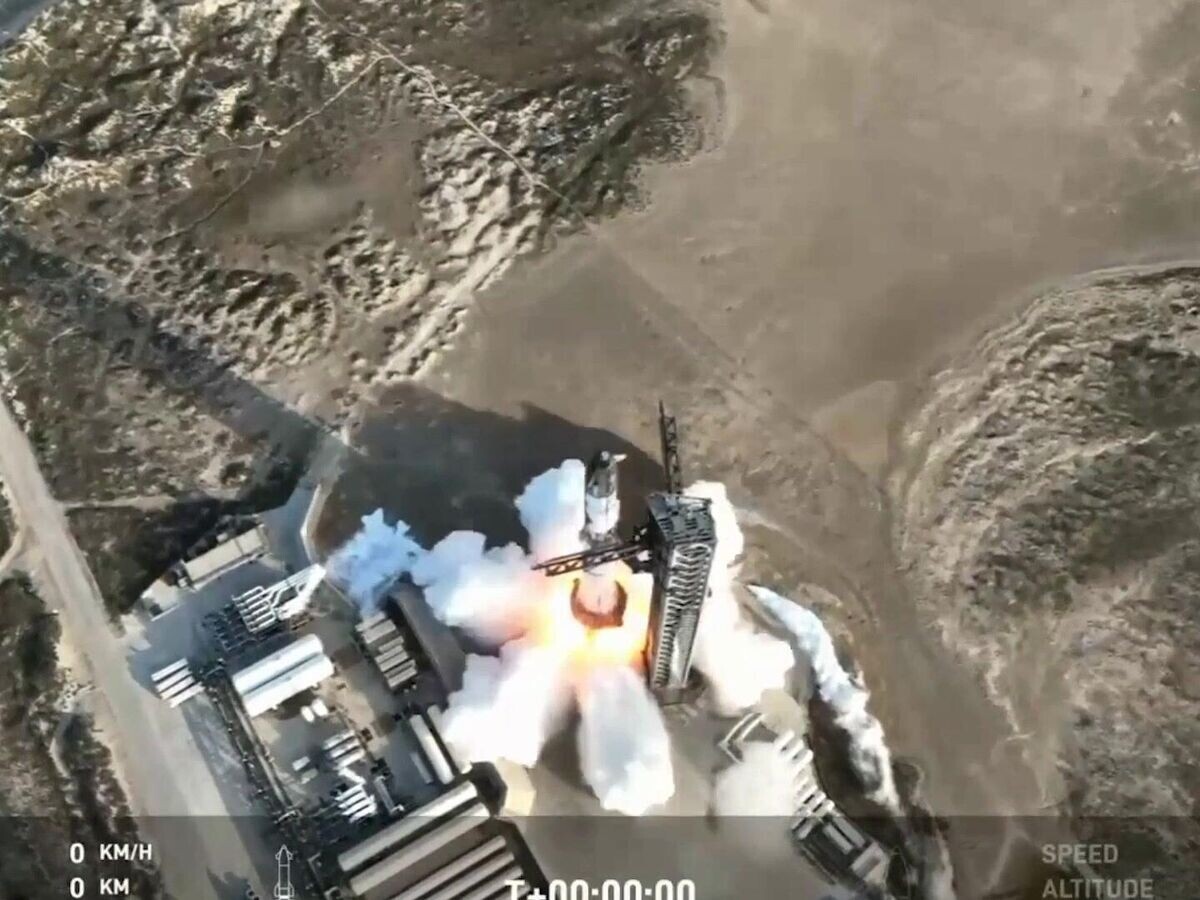    Запуск ракеты Starship в рамках восьмого испытательного полета© SpaceX