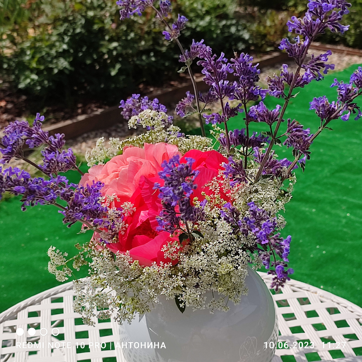 Котовник Фассена в букете.