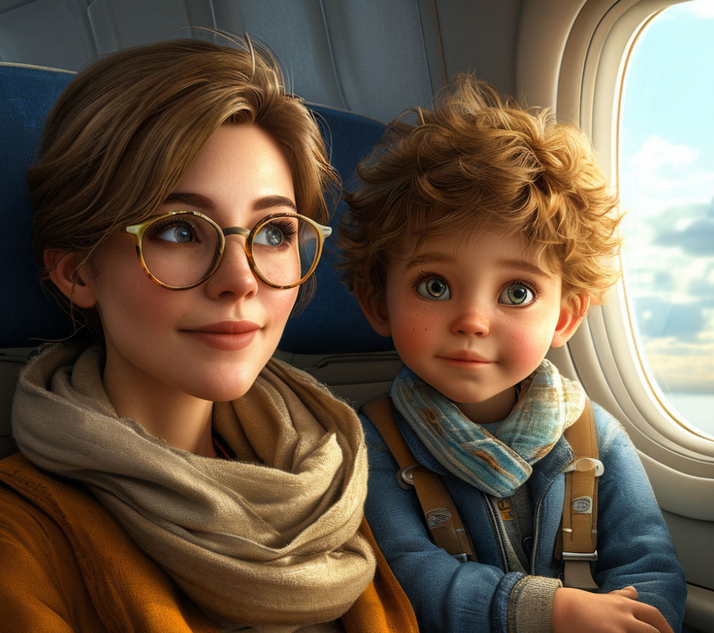 Комфортный полет с ребенком по версии нейросети 