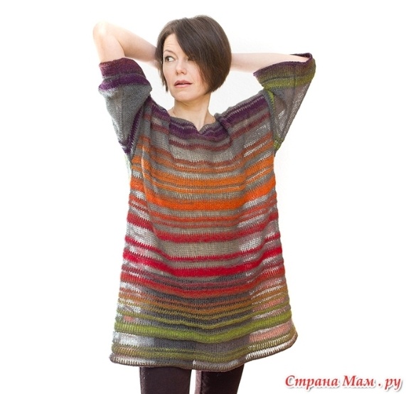 Джемпер из двух видов пряжи