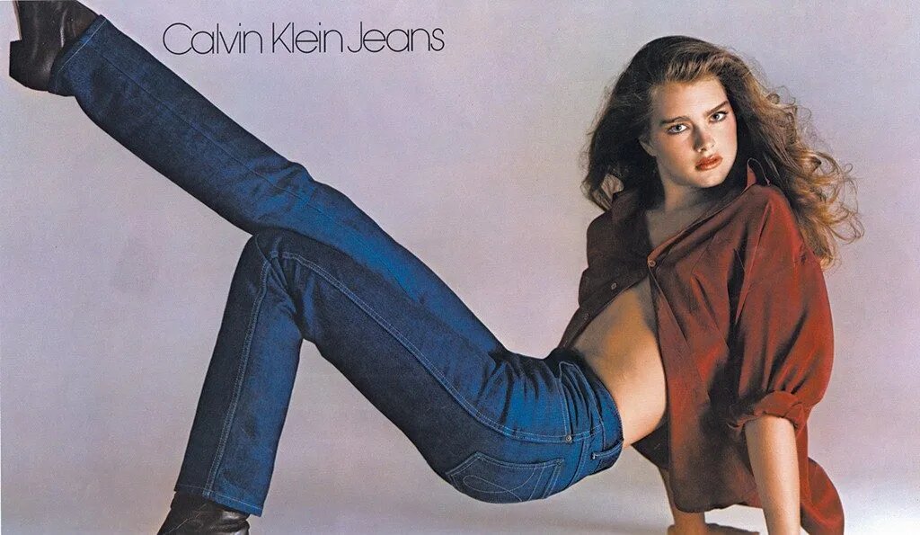 1980 Brooke Shields in a Calvin Klein advertisement