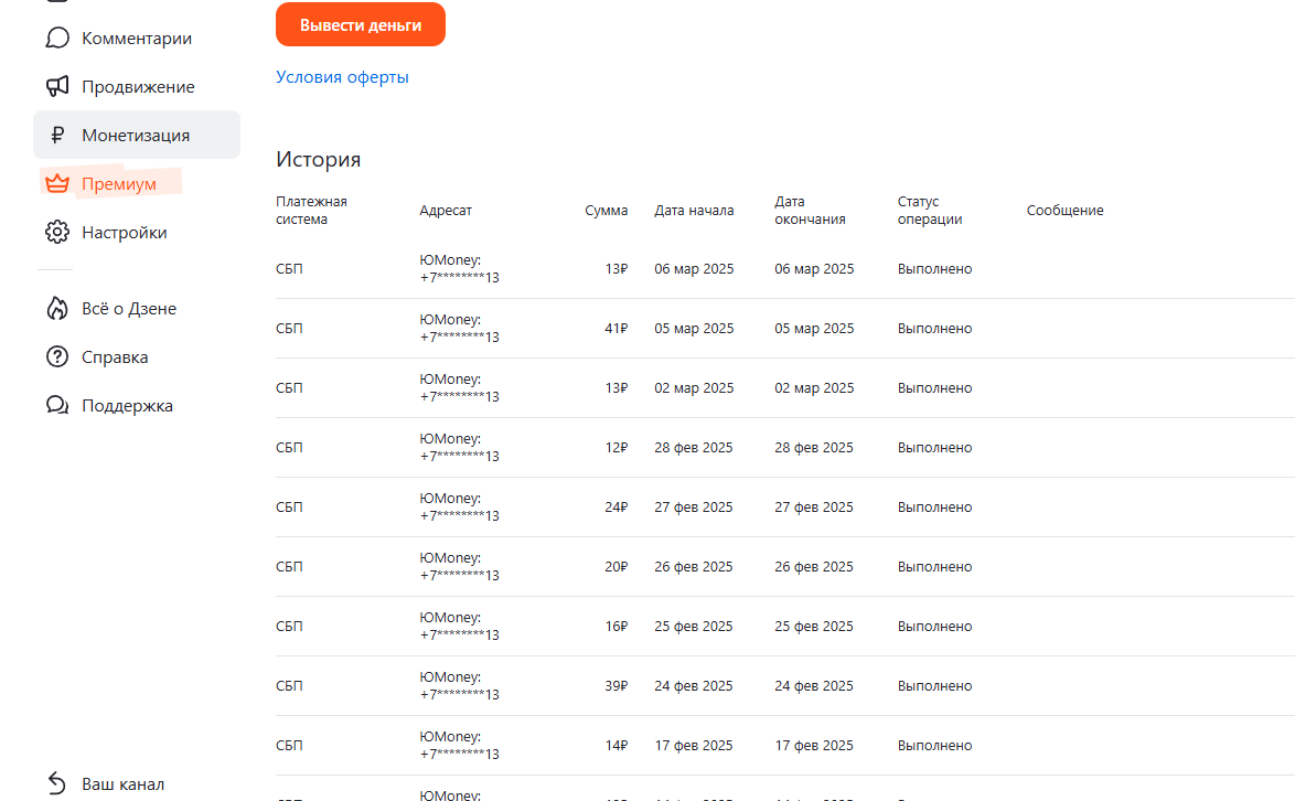 Вот такой доход у канала