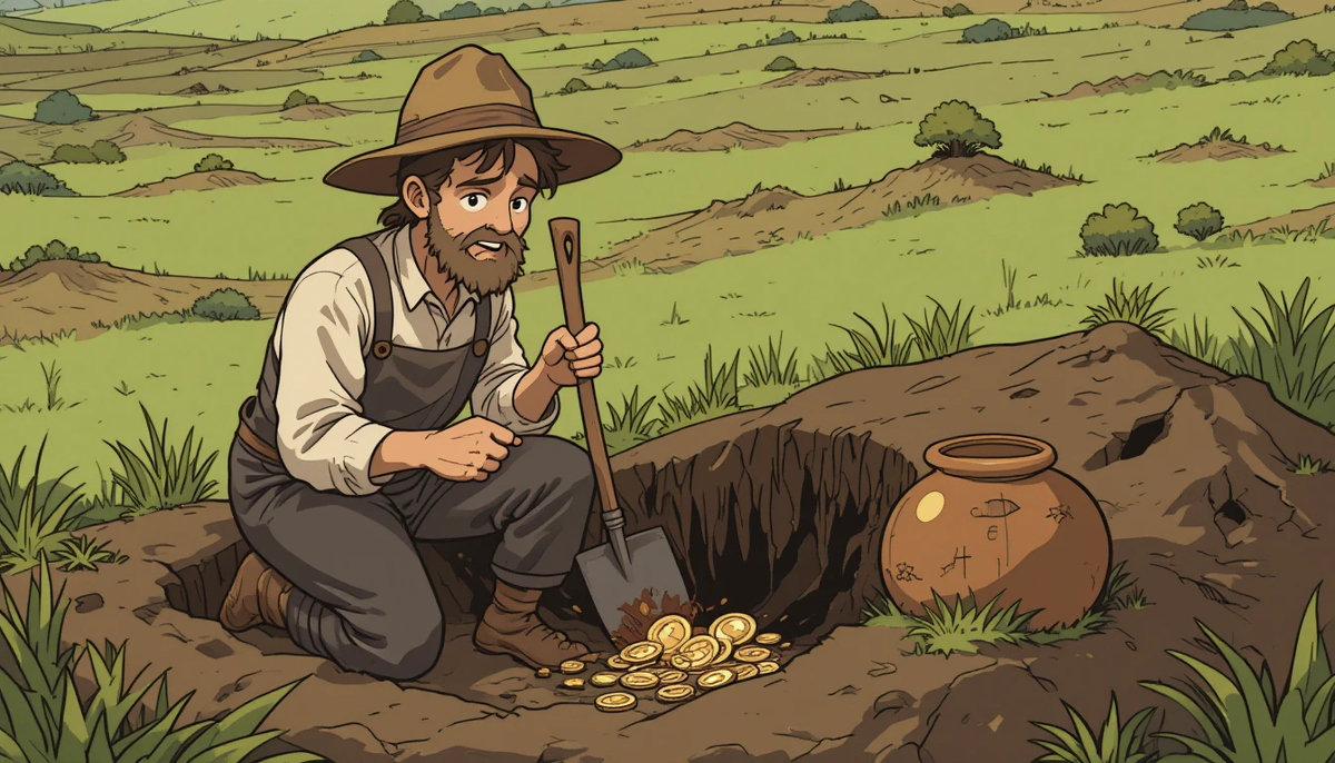 Чтобы хоть как-то сохранить немного денег для своей семьи, крестьяне придумали хитрый способ – закапывали свои скромные сбережения в землю, делая тайники