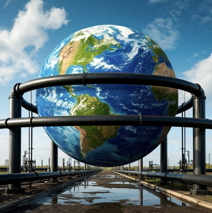 Планета и нефть. Нейросетевая аллегория.