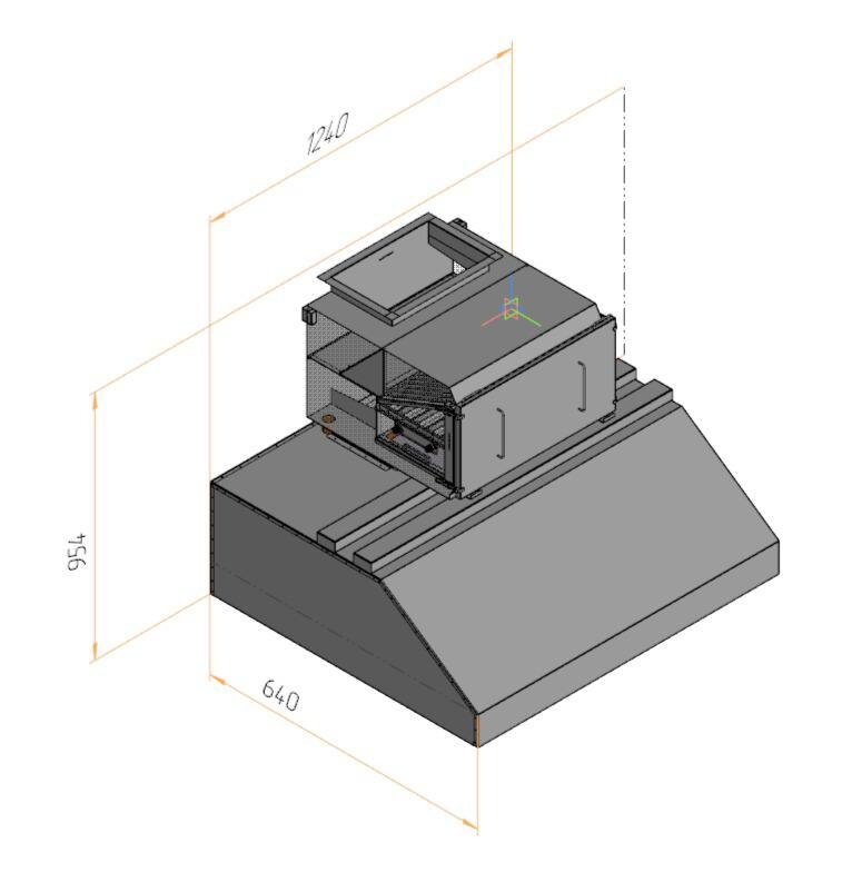 3d модель вертикальный гидрофильтр ВФ2000 с вытяжным зонтом