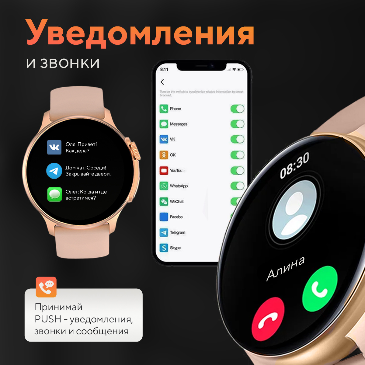 Смарт-часы с функцией звонков, обзор 2025: часы watchme r58