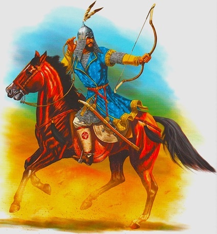 Конный лучник войска Салах ад-Дина. Источник: Гуринов Е. А., Нечитайлов М. В. Армия Саладина (1171-1193 гг.). Часть 1-я // Военно-исторический журнал «Воин», 2001-2010. – №15. С. 14